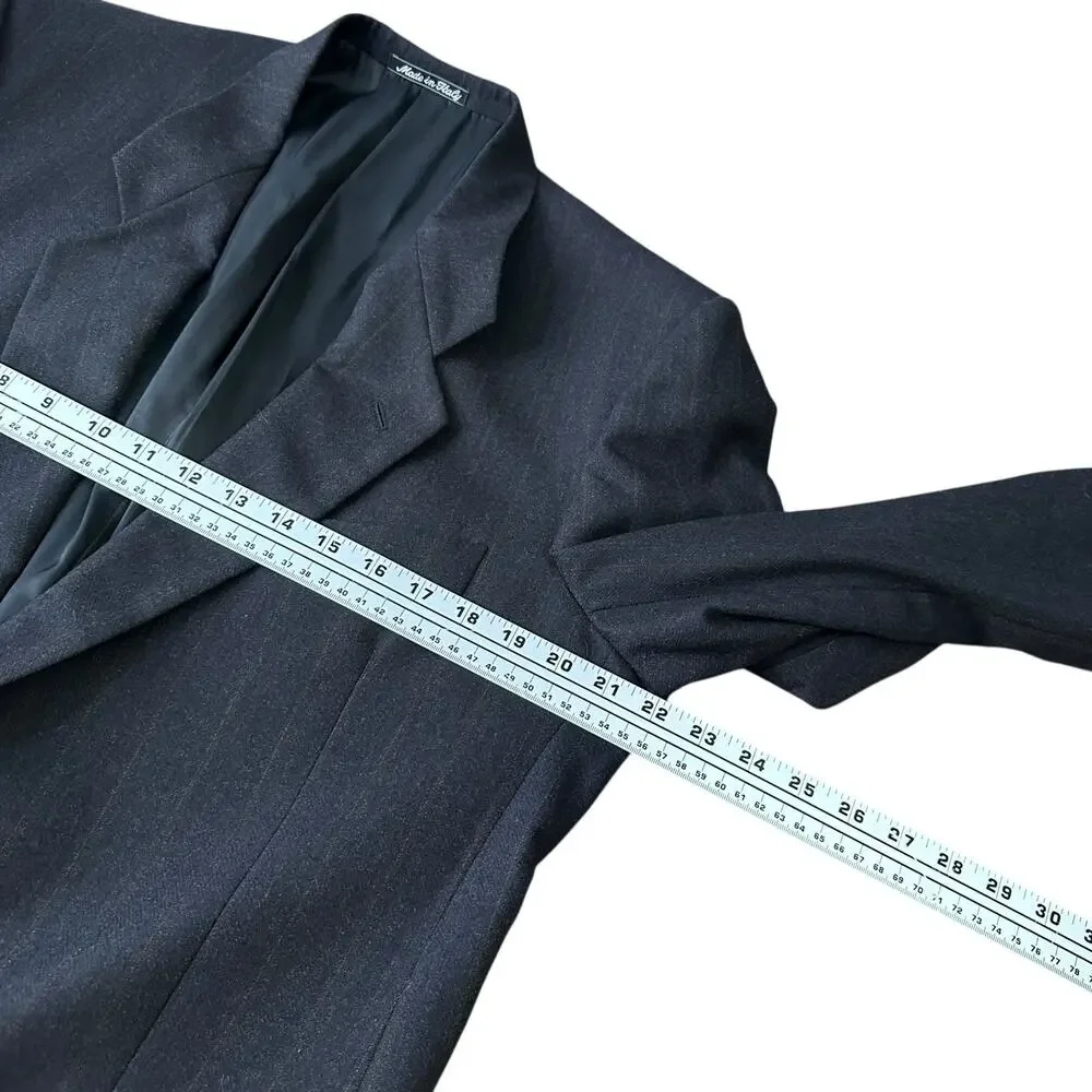 Mani by Giorgio Armani Blazer Jacket Men’s US 43L Charcoal Gay Brown PinStripe‎